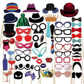 58tk fotokabiini rekvisiidid kroon DIY mask Prillid Paber Habe Vuntsid Huul pulgal Baby Shower Sünnipäeva pulmapeo tarvikud