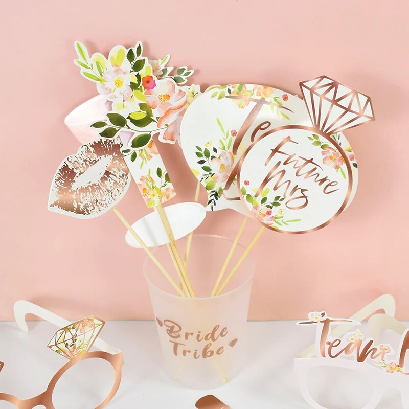 Tim Nevjesta Kabina za vjenčanje Rekviziti Naočale Dekoracija za djevojačku zabavu Nevjesta Poklon za fotokabinu