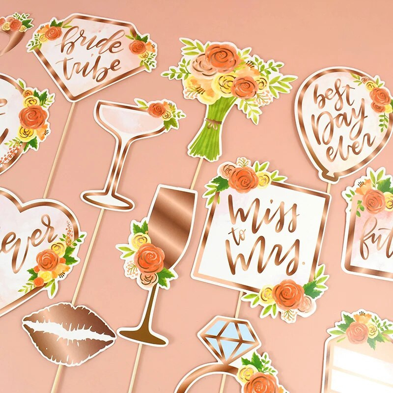 Tim Nevjesta Kabina za vjenčanje Rekviziti Naočale Dekoracija za djevojačku zabavu Nevjesta Poklon za fotokabinu