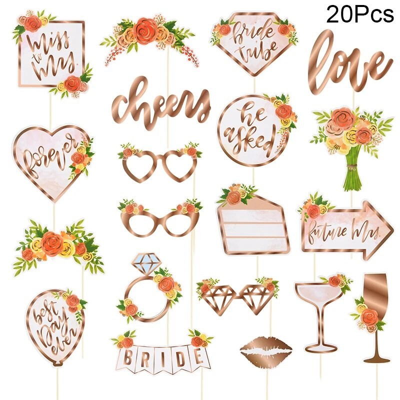 Tim Nevjesta Kabina za vjenčanje Rekviziti Naočale Dekoracija za djevojačku zabavu Nevjesta Poklon za fotokabinu