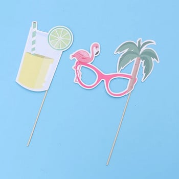 Φωτογραφικό σετ Luau Party Supplies Flamingo Pineapple Props Τροπική Χαβάης Εικόνα κορνίζας