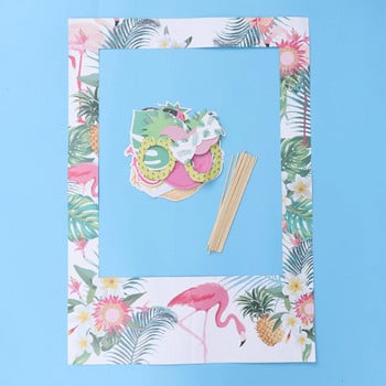 Φωτογραφικό σετ Luau Party Supplies Flamingo Pineapple Props Τροπική Χαβάης Εικόνα κορνίζας