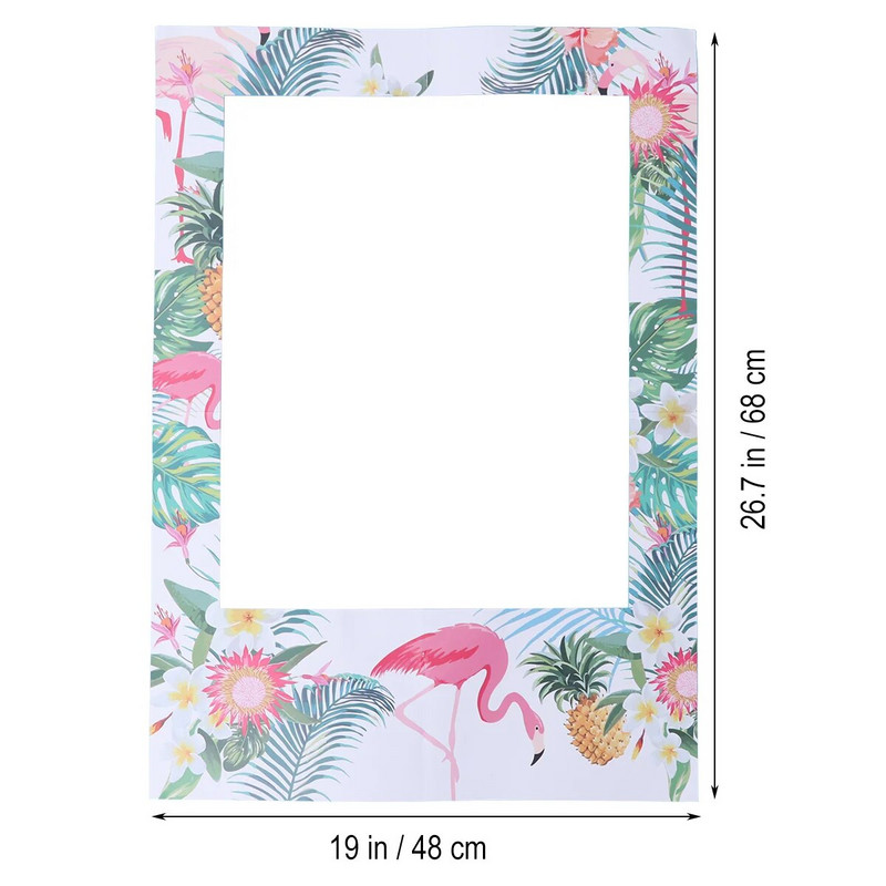 Nuotraukų būdelės rinkinys Luau vakarėlio reikmenys Flamingo ananasų rekvizitai Tropical Hawaiian Frame Picture