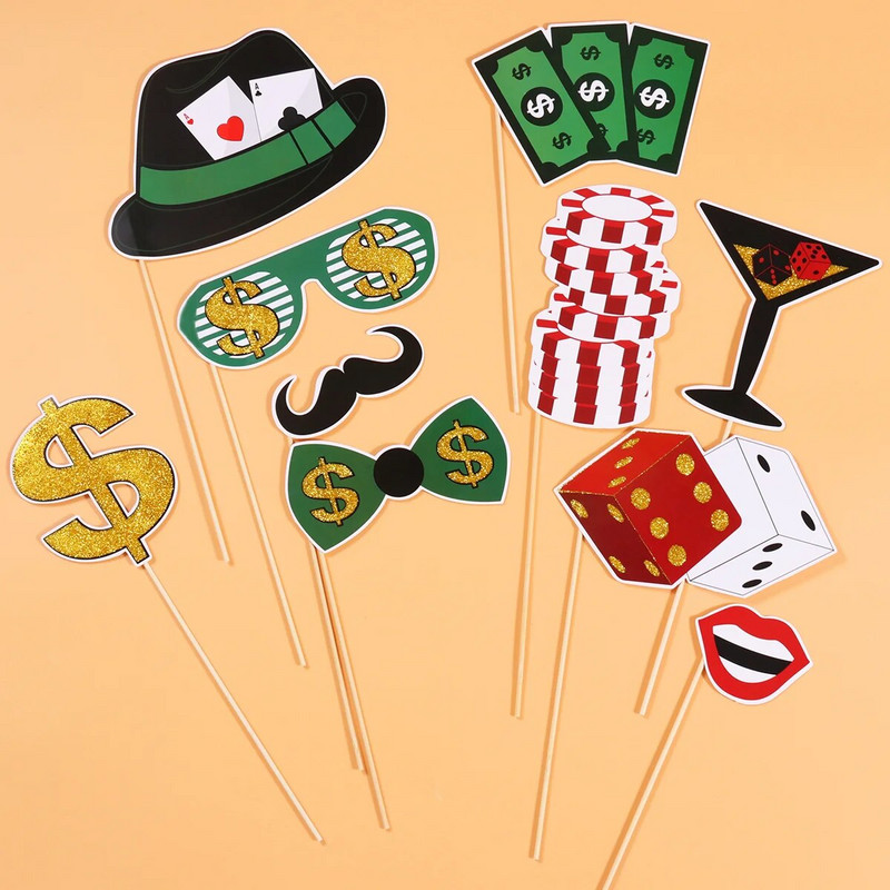 Kasiinoteemalised peotarbed Peokaunistus Kasiino fotokabiini rekvisiidid Kasiino peotarvikud