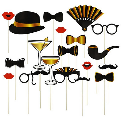 Rekvizity pre svadobnú párty a fotobúdku, tím, nevesta, ženích, pán, pani, fúzy, pery, okuliare, maska, fotobúdka, svadobné dekorácie, narodeninové párty