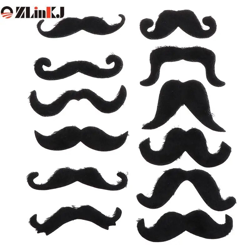 12 vnt./rinkinys Juokingas kūrybinis kostiumas su ūsais piratų vakarėliu Helovino Cosplay netikro ūso barzdos ūsai Naujiena vakarėliui pasipuošti