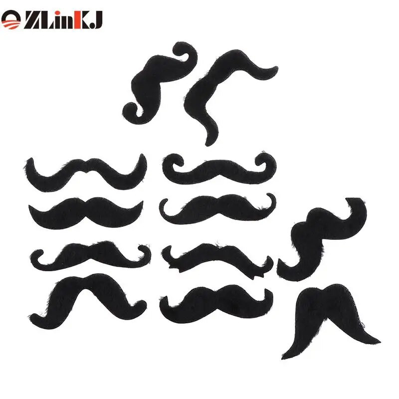 12 vnt./rinkinys Juokingas kūrybinis kostiumas su ūsais piratų vakarėliu Helovino Cosplay netikro ūso barzdos ūsai Naujiena vakarėliui pasipuošti