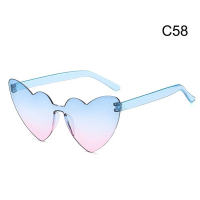 Šarene sunčane naočale u obliku srca u boji slatkih boja s gradijentnim lećama Naočale Muškarci Žene Rođendanske Smiješne Hipi Party Cosplay naočale Rekviziti za fotografije