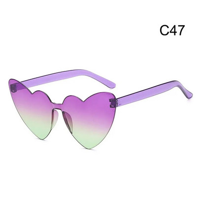 Šarene sunčane naočale u obliku srca u boji slatkih boja s gradijentnim lećama Naočale Muškarci Žene Rođendanske Smiješne Hipi Party Cosplay naočale Rekviziti za fotografije