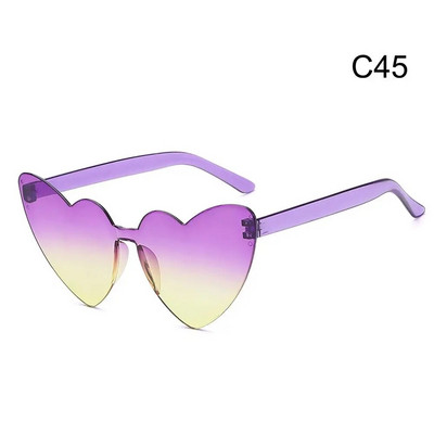 Šarene sunčane naočale u obliku srca u boji slatkih boja s gradijentnim lećama Naočale Muškarci Žene Rođendanske Smiješne Hipi Party Cosplay naočale Rekviziti za fotografije