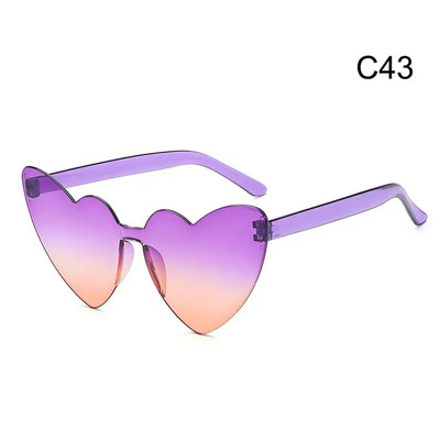 Šarene sunčane naočale u obliku srca u boji slatkih boja s gradijentnim lećama Naočale Muškarci Žene Rođendanske Smiješne Hipi Party Cosplay naočale Rekviziti za fotografije