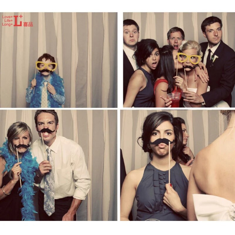 60 komada rekvizita za foto kabinu Smiješne zabavne DIY maske Naočale Brkovi Usne na štapiću Slatki rekviziti za foto kabine Rođendanske potrepštine za vjenčanje