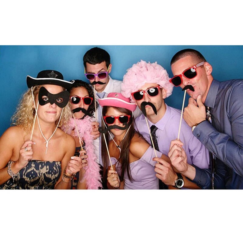 Rekviziti za foto kabinu od 22 komada Smiješne djevojke Automobili DIY Maske za usne Naočale Brkovi Usne na štapiću Potrepštine za svadbenu proslavu rođendana