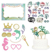 Chicinlife`i merineitsipeo fotokabiini rekvisiidid raam Baby Shower Dekoratsioon Pulma Lapsed Tüdrukud Palju õnne sünnipäevaks PhotoBoothi tarvikud