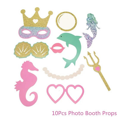 Chicinlife`i merineitsipeo fotokabiini rekvisiidid raam Baby Shower Dekoratsioon Pulma Lapsed Tüdrukud Palju õnne sünnipäevaks PhotoBoothi tarvikud