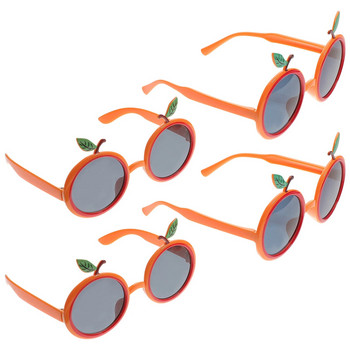 4 бр. Очила с оранжева форма Хавайски парти Рамки за снимки Пластмасови плодови орнаменти Абс Практично дете