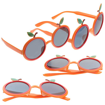 4 vnt Oranžinės formos akiniai Havajų vakarėlio nuotraukų rėmeliai Plastikiniai vaisių papuošalai Pilviniai, praktiški vaikui
