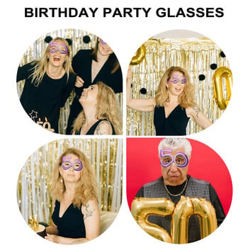 Очила за 50-ти рожден ден Пластмасови очила за парти Слънчеви очила с мъниста с номера от кристали 50-та годишнина