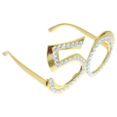 50. születésnapi szemüvegek műanyag parti szemüvegek strasszos szám gyöngyös napszemüvegek 50. évforduló