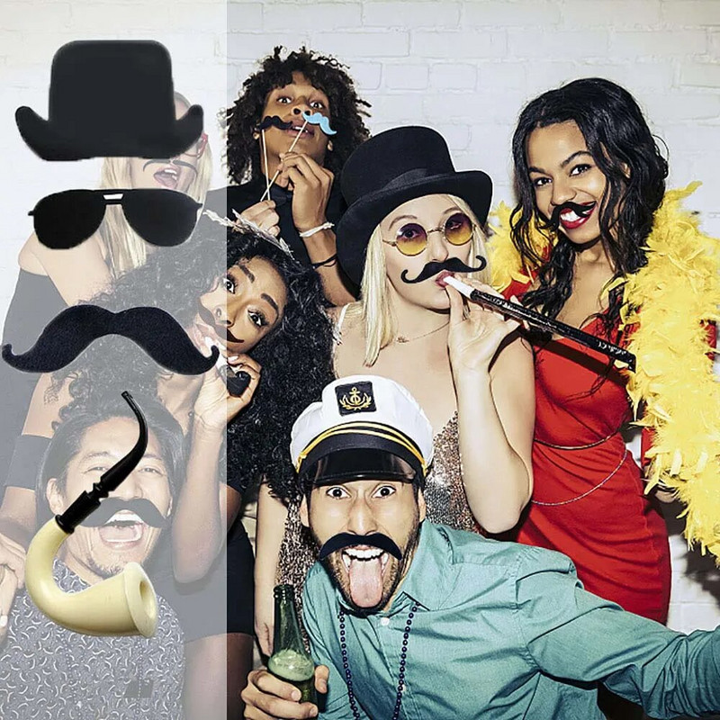 48db Kreatív Vicces jelmez Bajusz kalózparti Halloween Cosplay Hamis bajuszszakáll bajusz gyerek felnőtt újdonság party dekoráció