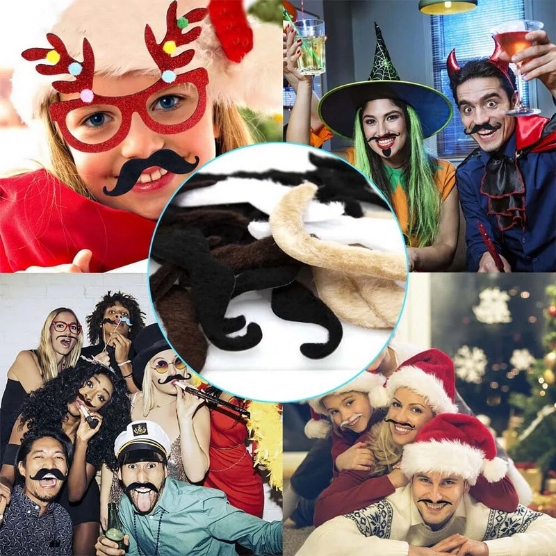 48db Kreatív Vicces jelmez Bajusz kalózparti Halloween Cosplay Hamis bajuszszakáll bajusz gyerek felnőtt újdonság party dekoráció