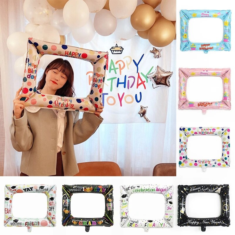 Smiješni okvir za fotografije Balon Rođendanska zabava Vjenčanje Rekviziti za diplomske fotografije za djecu Balon od aluminijske folije Dekoracija za novogodišnju zabavu