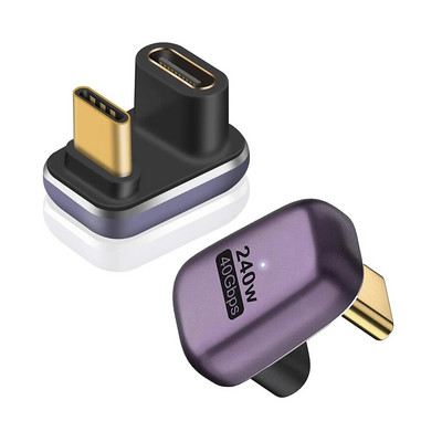 Nku 240W Type-C адаптер 40Gbps U форма USB C удължител 180 градуса ъглов конектор Поддържа 8K дисплей за Macbook лаптоп таблет
