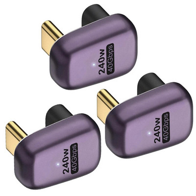 Nku 240W Type-C adapteris 40Gbps U formos USB C plėstuvas 180 laipsnių kampo jungties palaikymas 8K ekranas, skirtas Macbook nešiojamajam planšetiniam kompiuteriui