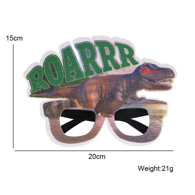 Vaikų gimtadienio papuošimas berniukui 3D Juokingi akinių rėmeliai Kūrybiški dinozaurų džiunglių vakarėlio akiniai fotografijos fotorekvizitai