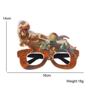 Vaikų gimtadienio papuošimas berniukui 3D Juokingi akinių rėmeliai Kūrybiški dinozaurų džiunglių vakarėlio akiniai fotografijos fotorekvizitai