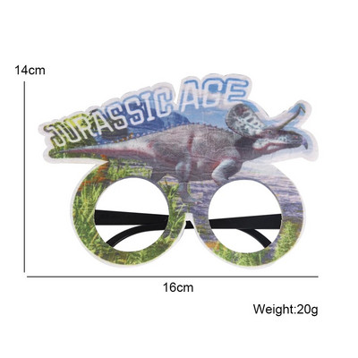 Vaikų gimtadienio papuošimas berniukui 3D Juokingi akinių rėmeliai Kūrybiški dinozaurų džiunglių vakarėlio akiniai fotografijos fotorekvizitai