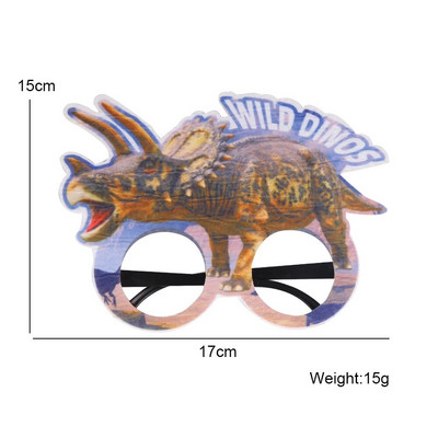 Vaikų gimtadienio papuošimas berniukui 3D Juokingi akinių rėmeliai Kūrybiški dinozaurų džiunglių vakarėlio akiniai fotografijos fotorekvizitai