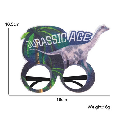 Vaikų gimtadienio papuošimas berniukui 3D Juokingi akinių rėmeliai Kūrybiški dinozaurų džiunglių vakarėlio akiniai fotografijos fotorekvizitai