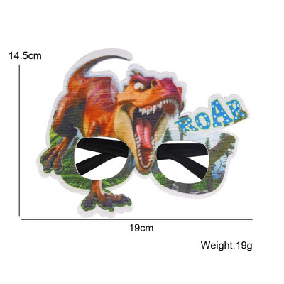 Vaikų gimtadienio papuošimas berniukui 3D Juokingi akinių rėmeliai Kūrybiški dinozaurų džiunglių vakarėlio akiniai fotografijos fotorekvizitai