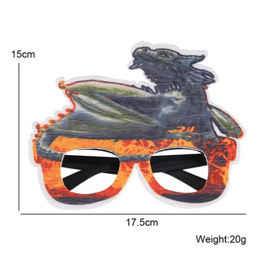 Vaikų gimtadienio papuošimas berniukui 3D Juokingi akinių rėmeliai Kūrybiški dinozaurų džiunglių vakarėlio akiniai fotografijos fotorekvizitai