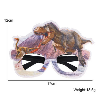 Vaikų gimtadienio papuošimas berniukui 3D Juokingi akinių rėmeliai Kūrybiški dinozaurų džiunglių vakarėlio akiniai fotografijos fotorekvizitai