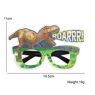Vaikų gimtadienio papuošimas berniukui 3D Juokingi akinių rėmeliai Kūrybiški dinozaurų džiunglių vakarėlio akiniai fotografijos fotorekvizitai