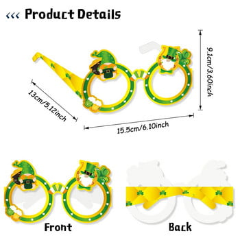 8 бр. Парти за ирландски фестивал Фотореквизит Хартиени очила Консумативи за декорация на очила за деня на Свети Патрик