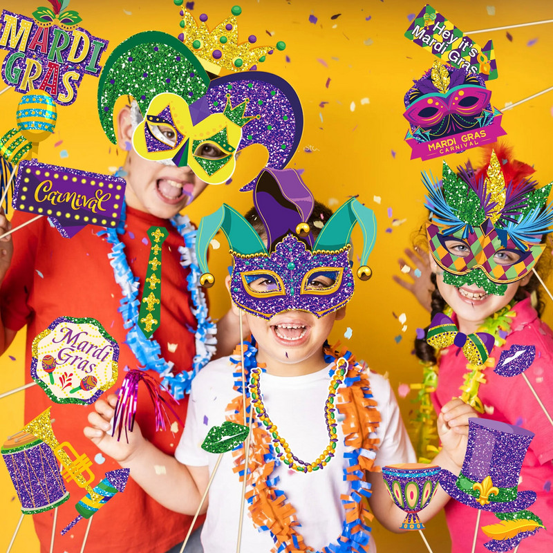 Kreslený film Mardi Gras Karneval Párty Fotobúdka Rekvizity Narodeniny DIY Vtipná maska Okuliare Pery Koruna Foto Shoot Rekvizity Párty Dekorácia