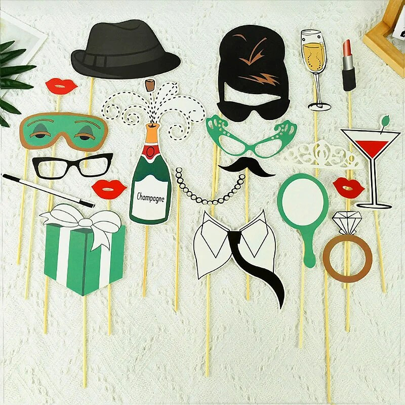 Vestuvių nuotraukų būdelės rekvizitai „Pasidaryk pats“ ūsai, lūpos, akiniai „Photobooth“ nuotakos jaunikis ponia ponia nuotakos dušas mergvakario reikmenys