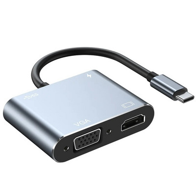 Nku USB C 4in1 dokkimisjaam Type-C Thunderbolt3 kuni kahe 4K UHD ekraaniga USB 3.0 PD kiirlaadimiskonverteri jaotur Macbook Pro jaoks