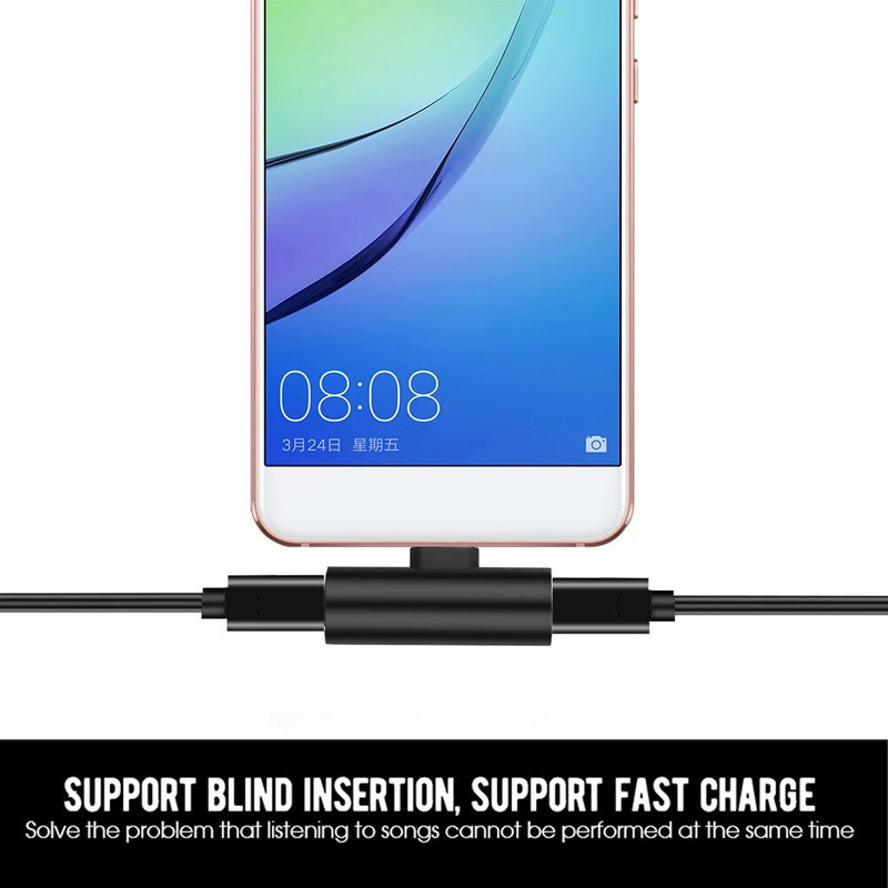 Tip-C u dvostruki tip-C muški na ženski USB tip C kabelski adapter Pretvarač kabela za punjenje za Huawei Xiaomi Samsung USB C adapter
