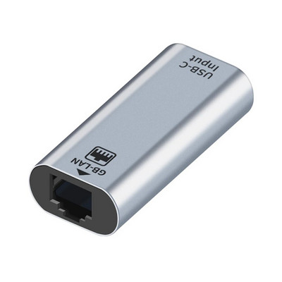 USB C женски към RJ45 женски USB тип C към Ethernet адаптер 10/100/1000 Gigabit кабелна LAN мрежова карта за компютър, лаптоп, смартфон