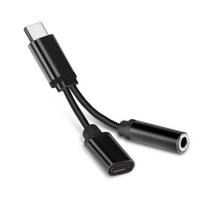 USB C iki 3,5 mm ausinių lizdo adapteris, suderinamas su C tipo ausinių pagalbinio kabelio skaitmeninio garso keitikliu