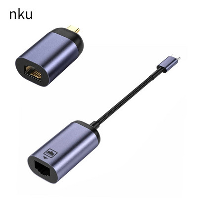 Nku USB C Ethernet adapterkábel 1000 Mbps meghajtómentes Type-C-RJ45 hálózati kártya Lan csatlakozó PC laptop mobiltelefonhoz