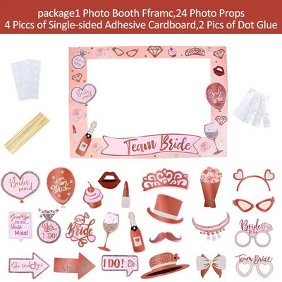25kom/set Rekviziti za mladenku Foto kabina Papirni okvir Dekoracija djevojačke večeri Vjenčani dar Svadbeni tuš Rekviziti za djevojačku zabavu