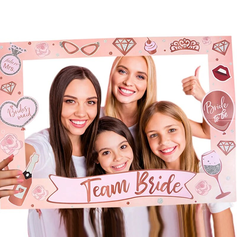 25kom/set Rekviziti za mladenku Foto kabina Papirni okvir Dekoracija djevojačke večeri Vjenčani dar Svadbeni tuš Rekviziti za djevojačku zabavu