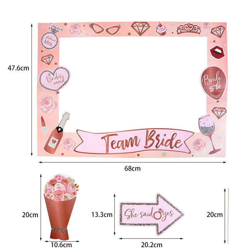 25kom/set Rekviziti za mladenku Foto kabina Papirni okvir Dekoracija djevojačke večeri Vjenčani dar Svadbeni tuš Rekviziti za djevojačku zabavu