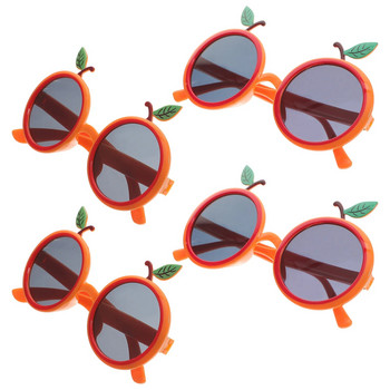 4 τμχ Πορτοκαλί Σχήμα Γυαλιά Tropical Fancy Φόρεμα στηρίγματα Παιδικά Διακοσμητικά για τον ήλιο Καλοκαίρι