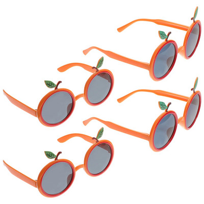 4 бр. Очила с оранжева форма Тропически модни рокли Подпори Детски слънчеви декорации Лято